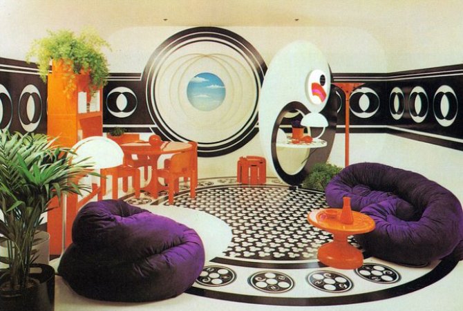 60s mod living room Images courtesy of Pantone; Huffington Post"