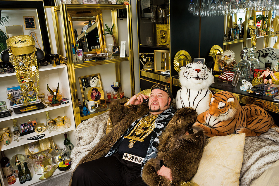 Limo Bob in his office, Chicago, 2008. Bob owns a 100-foot limo that made the Guinness Boo