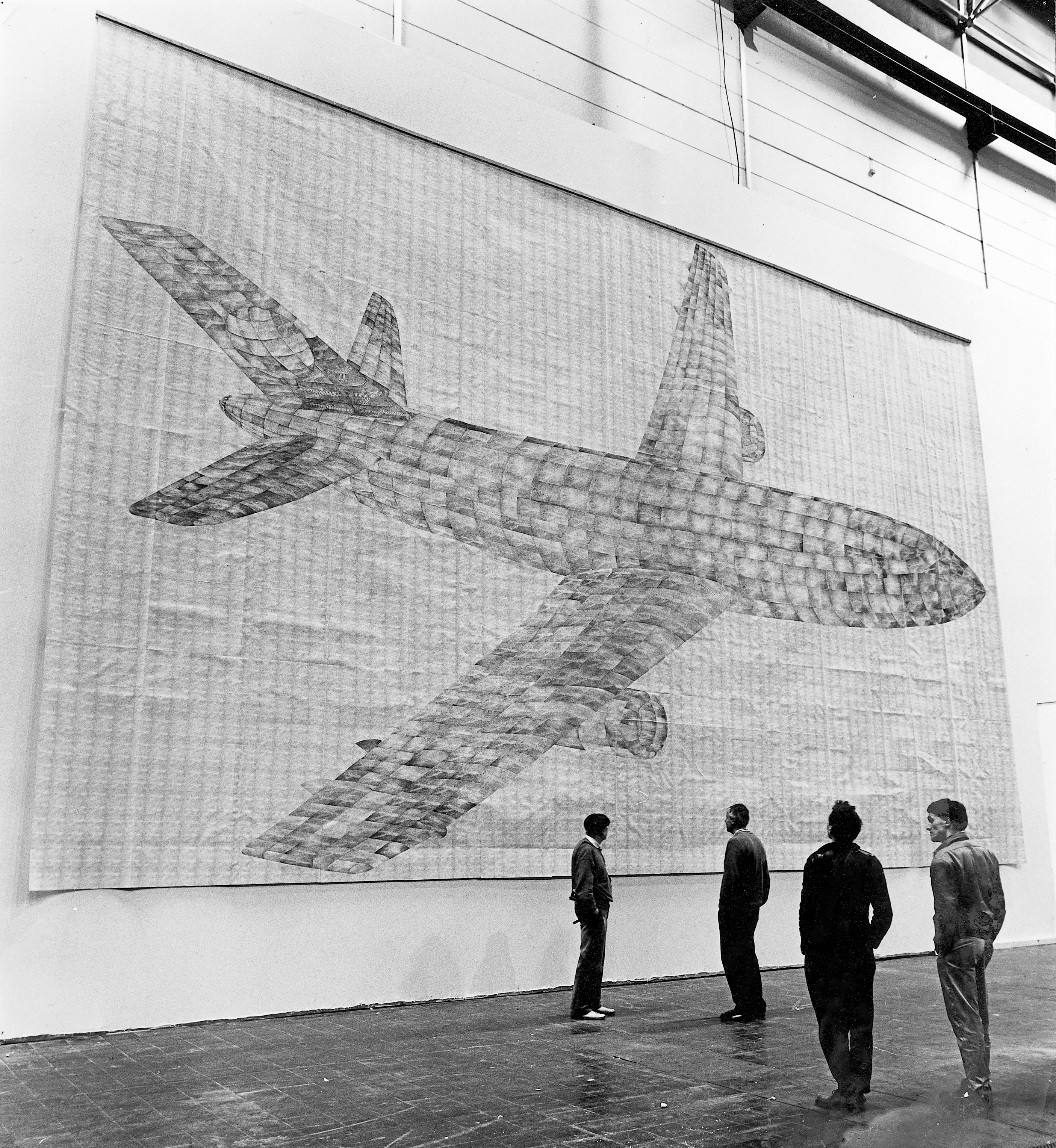 Thomas Bayrle, Flugzeug [Airplane], 1982–83. Photo-collage on paper, 315 x 527 1/2 in (800