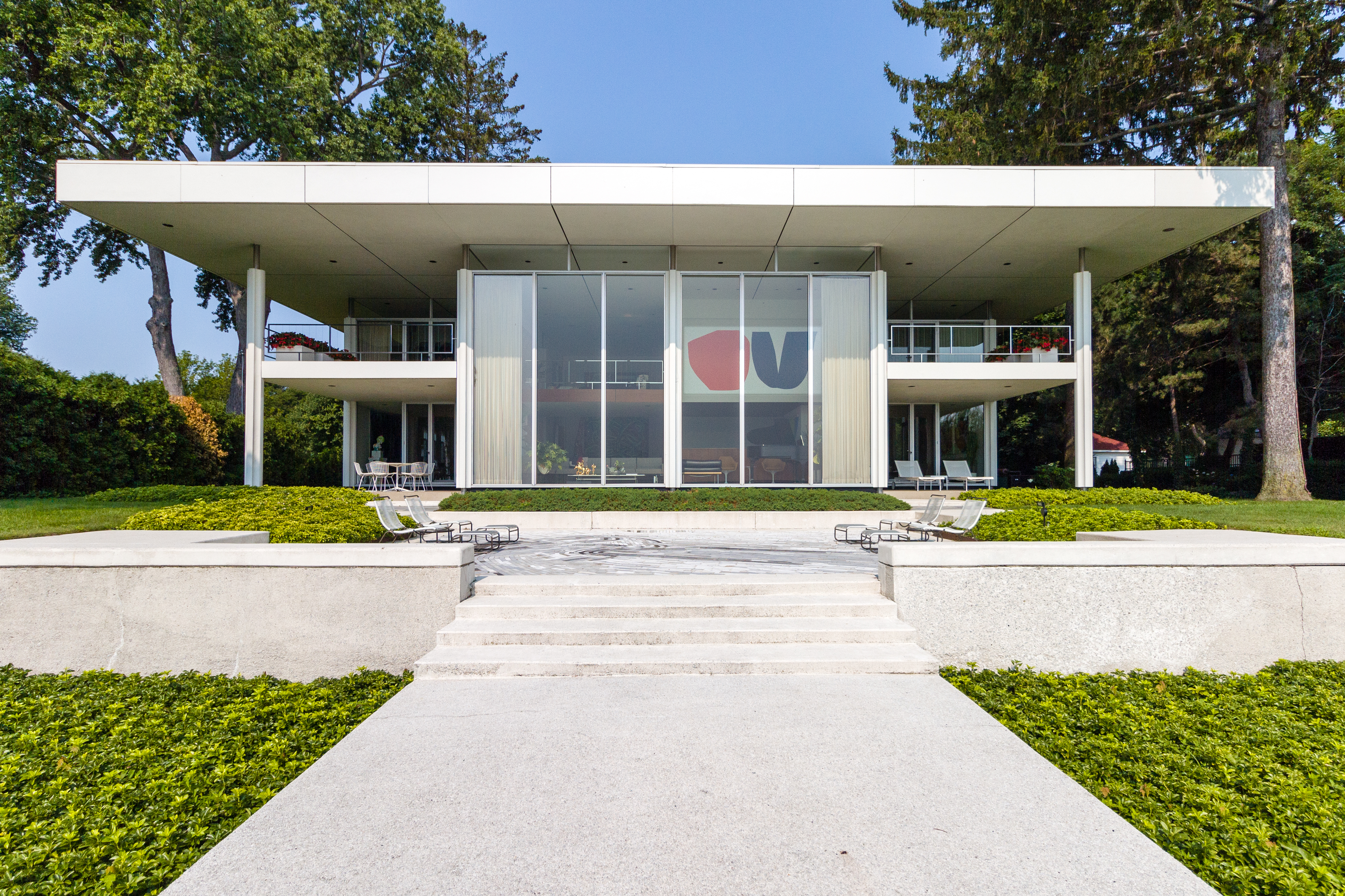 A view from the lake into the back side of the W. Hawkins Ferry House. Photo: Peter Andrew