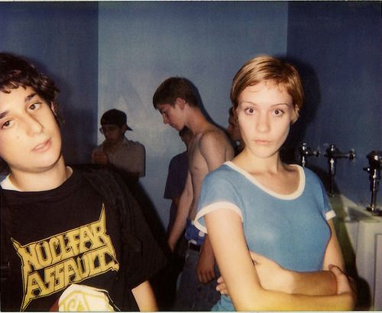 Harmony Korine and Chloë Sevigny on the set of "Kids" (1995)