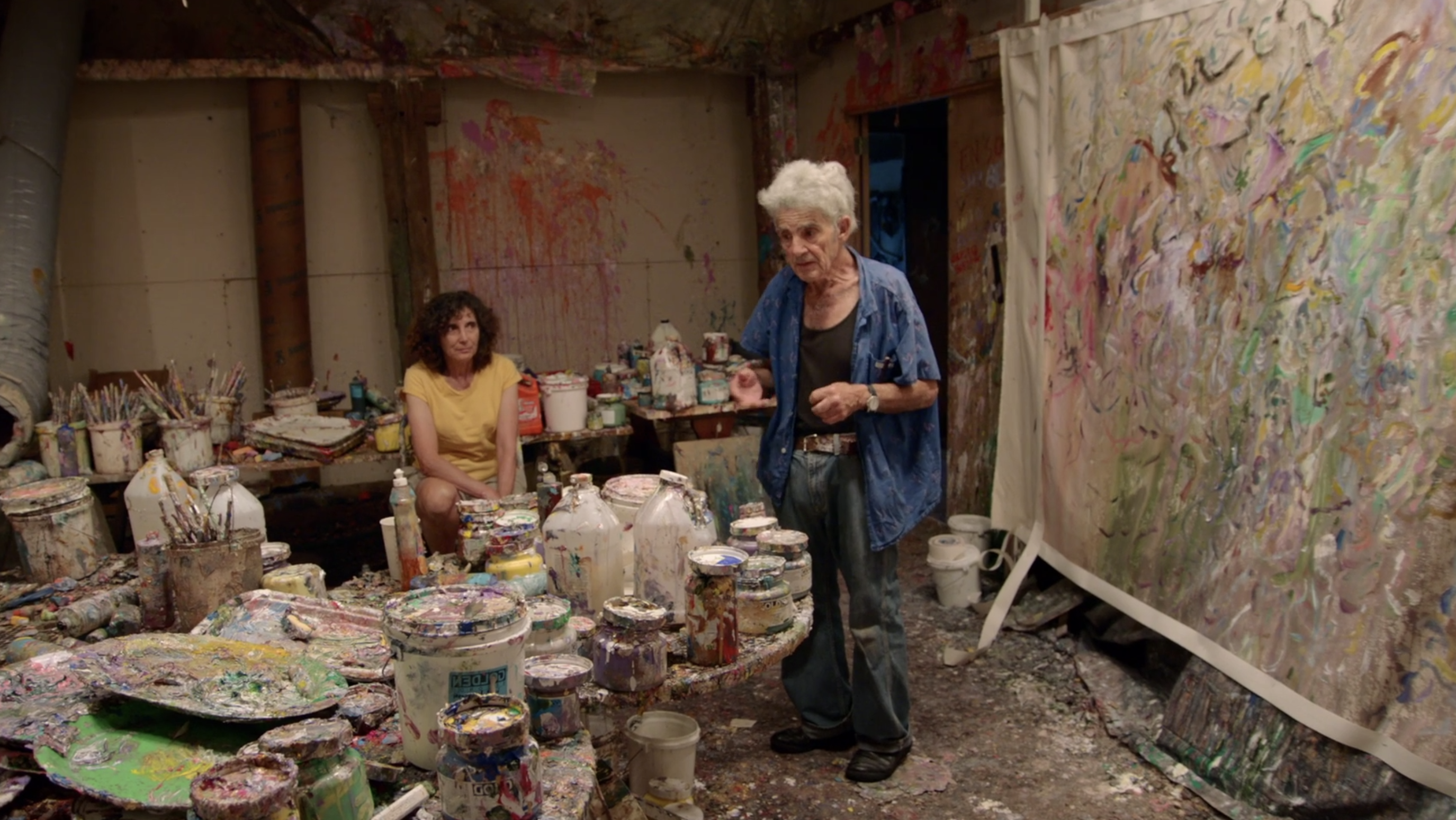 Screenshot of Larry Poons in The Price of Everything. Image couretsy of HBO.