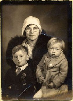Julia Warhola and her sons. Image via Find A Grave.