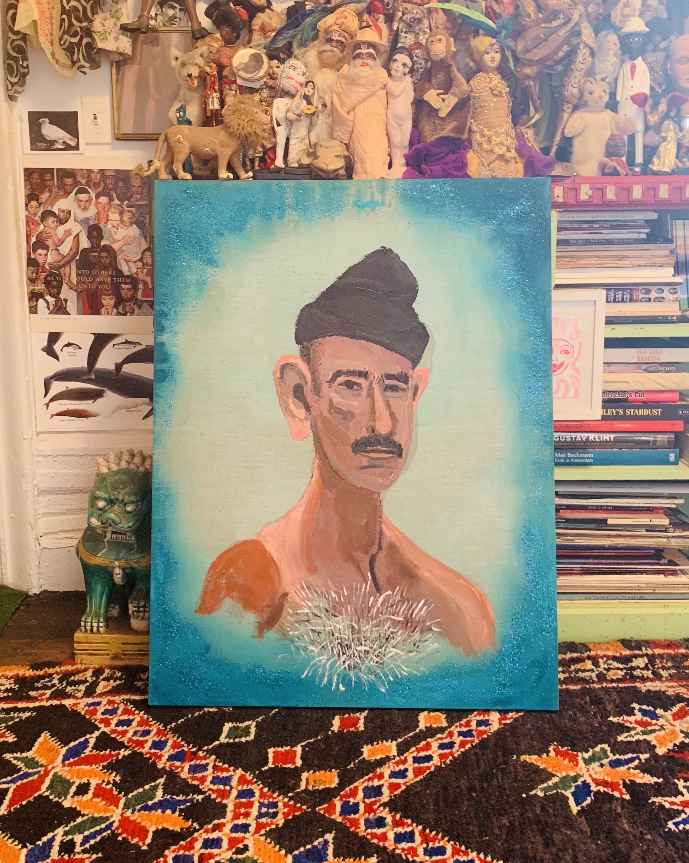 Tabboo!'s studio: Aqua Self-Portrait, courtesy the artist and Gordon Robichaux, NY