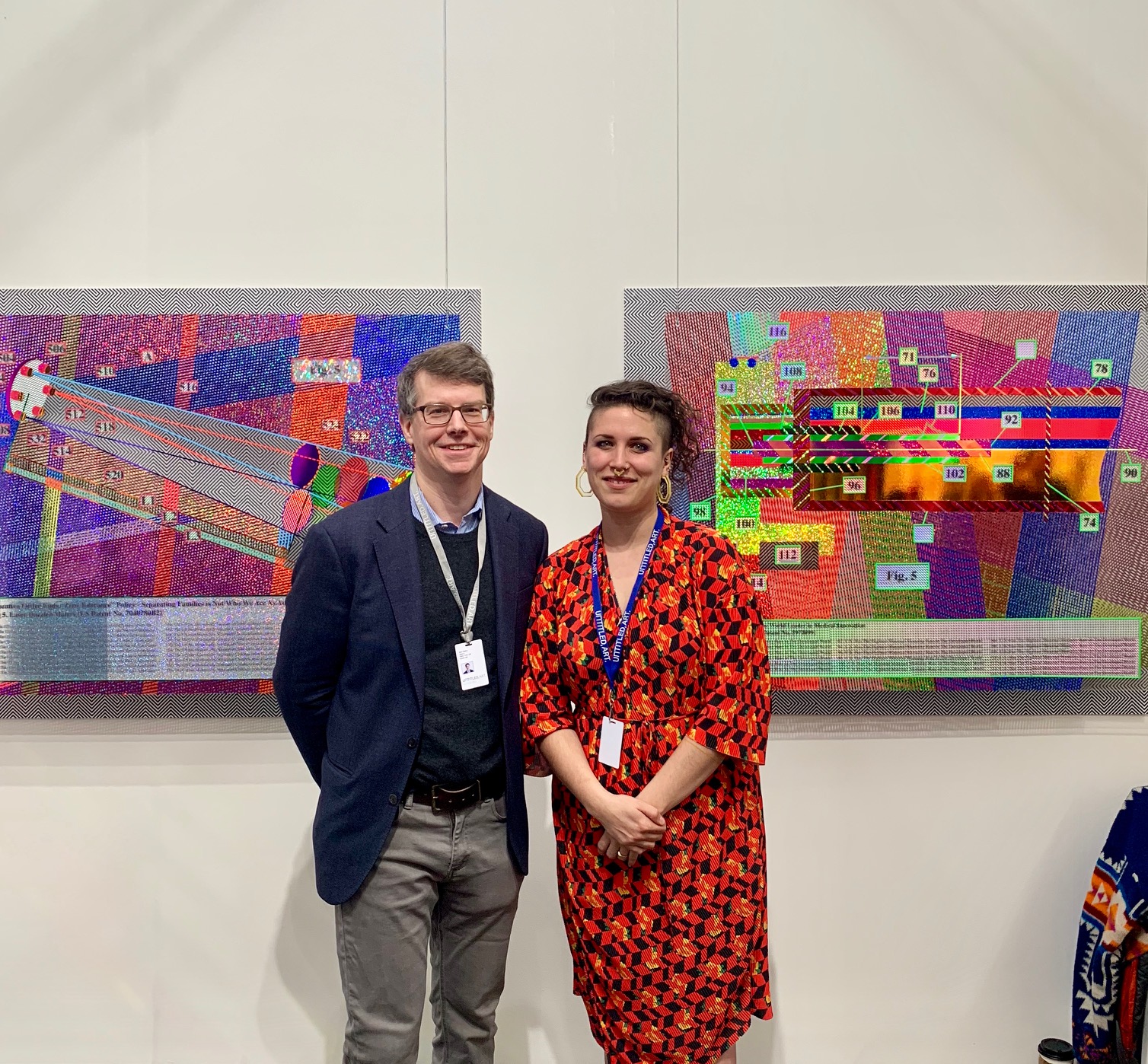 Dealer Jack Geary with artist Johannah Herr