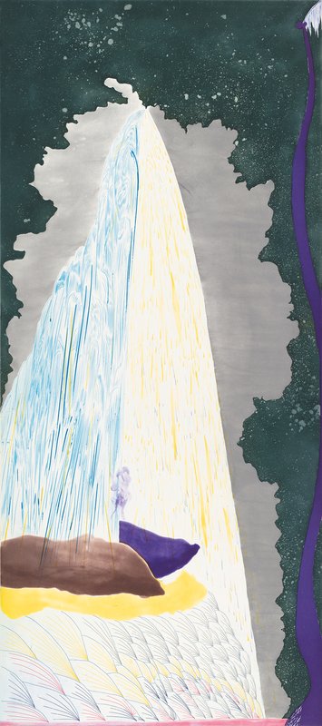 Color spite bite and sugar lift aquatints with hard ground etching and drypoint, 54" x 28"