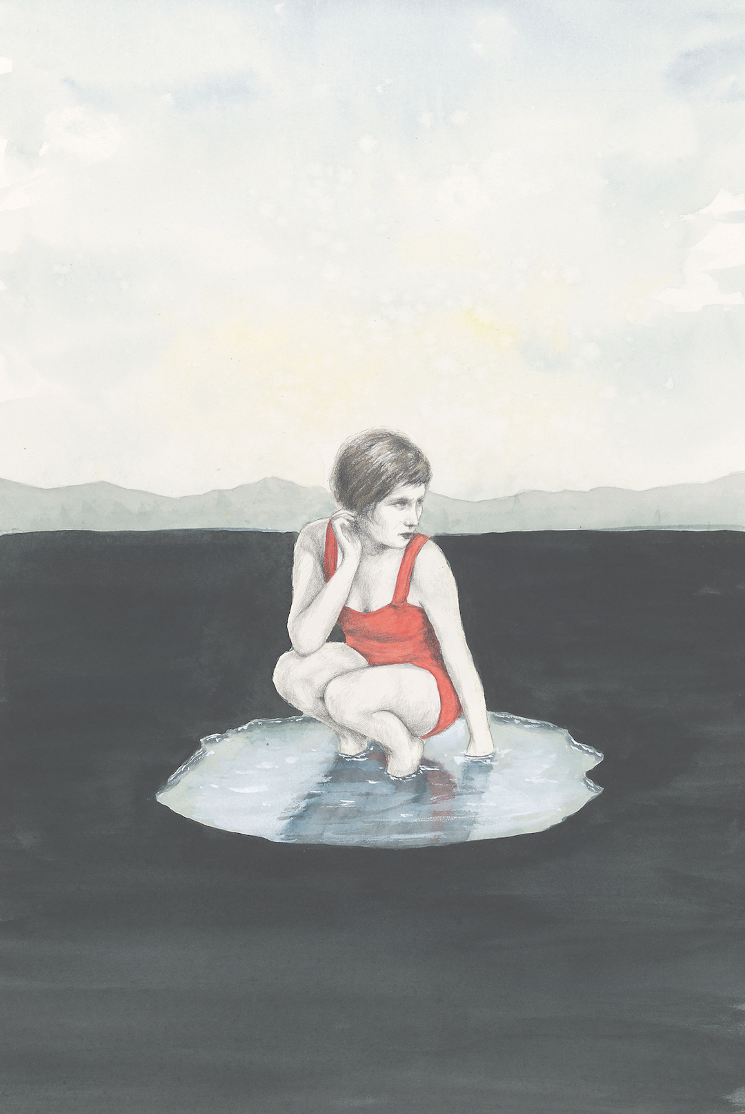 Rachel Goodyear, Bathing, 2018, pencil and watercolour on paper, 49.5 × 33 cm (19 ½ × 12 ⅞