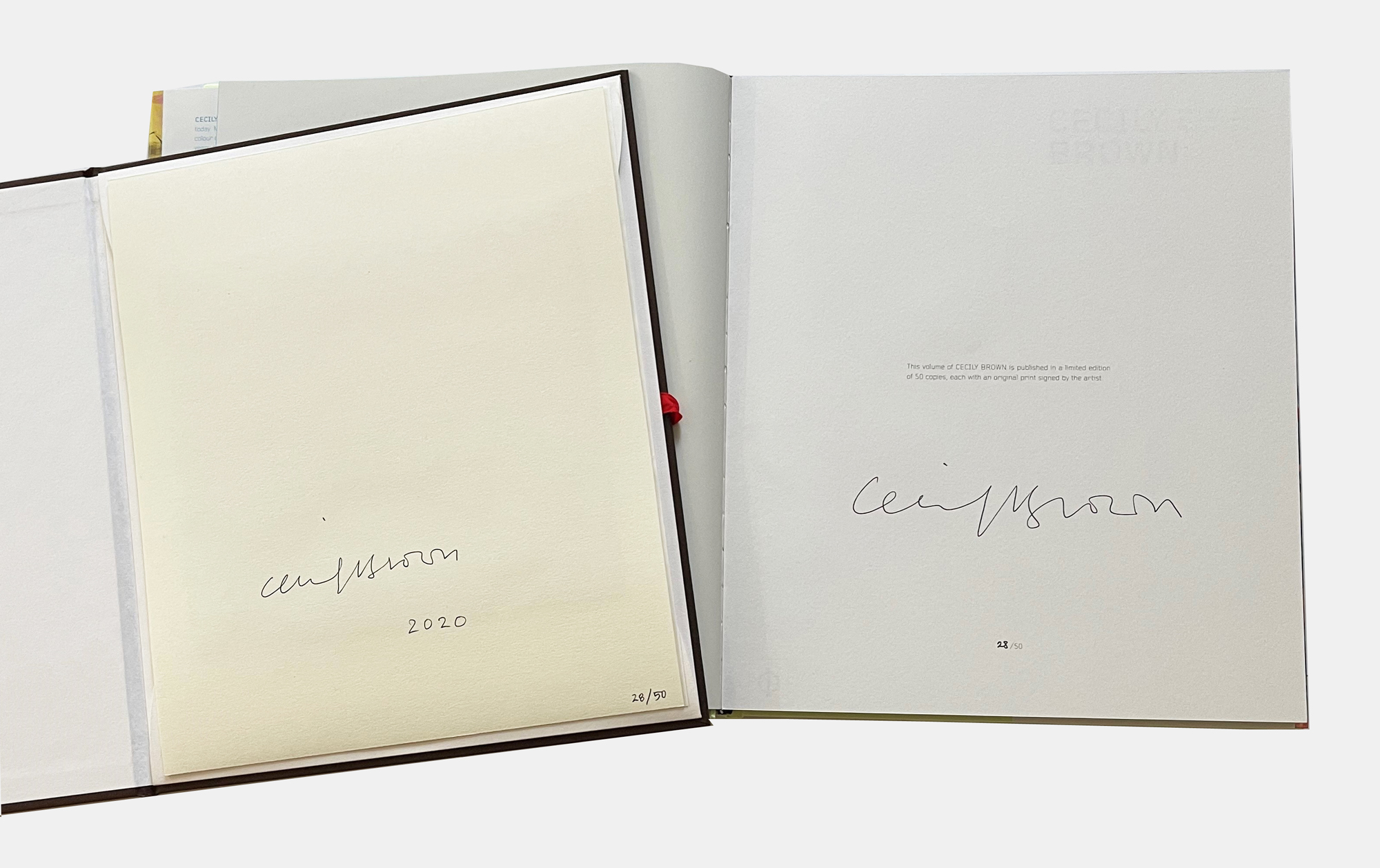 Cecily Brown's signature on the reverse of the edition and in the accompanying
