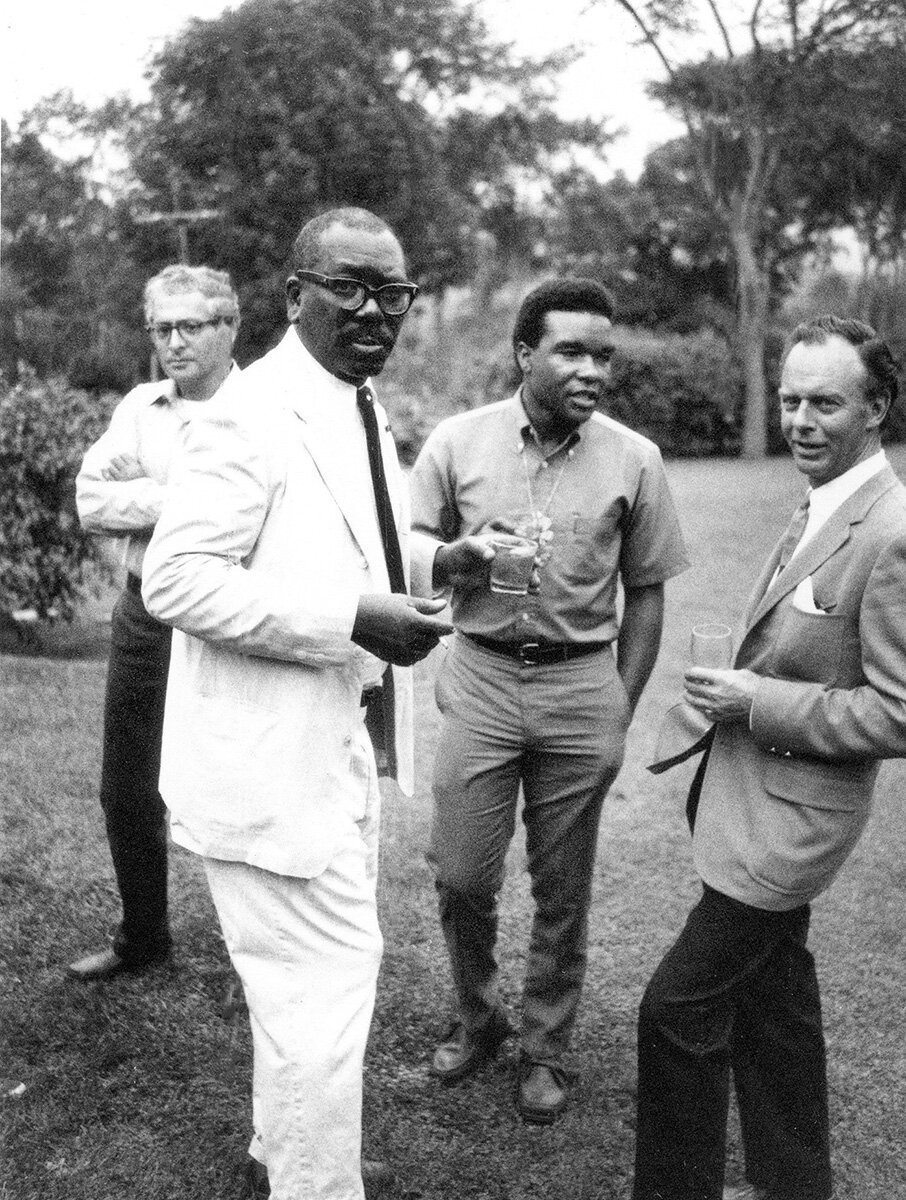 L-R: Al Blaustein, Jacob Lawrence, David Driskell, and Willard Cummings, 1968. Image court