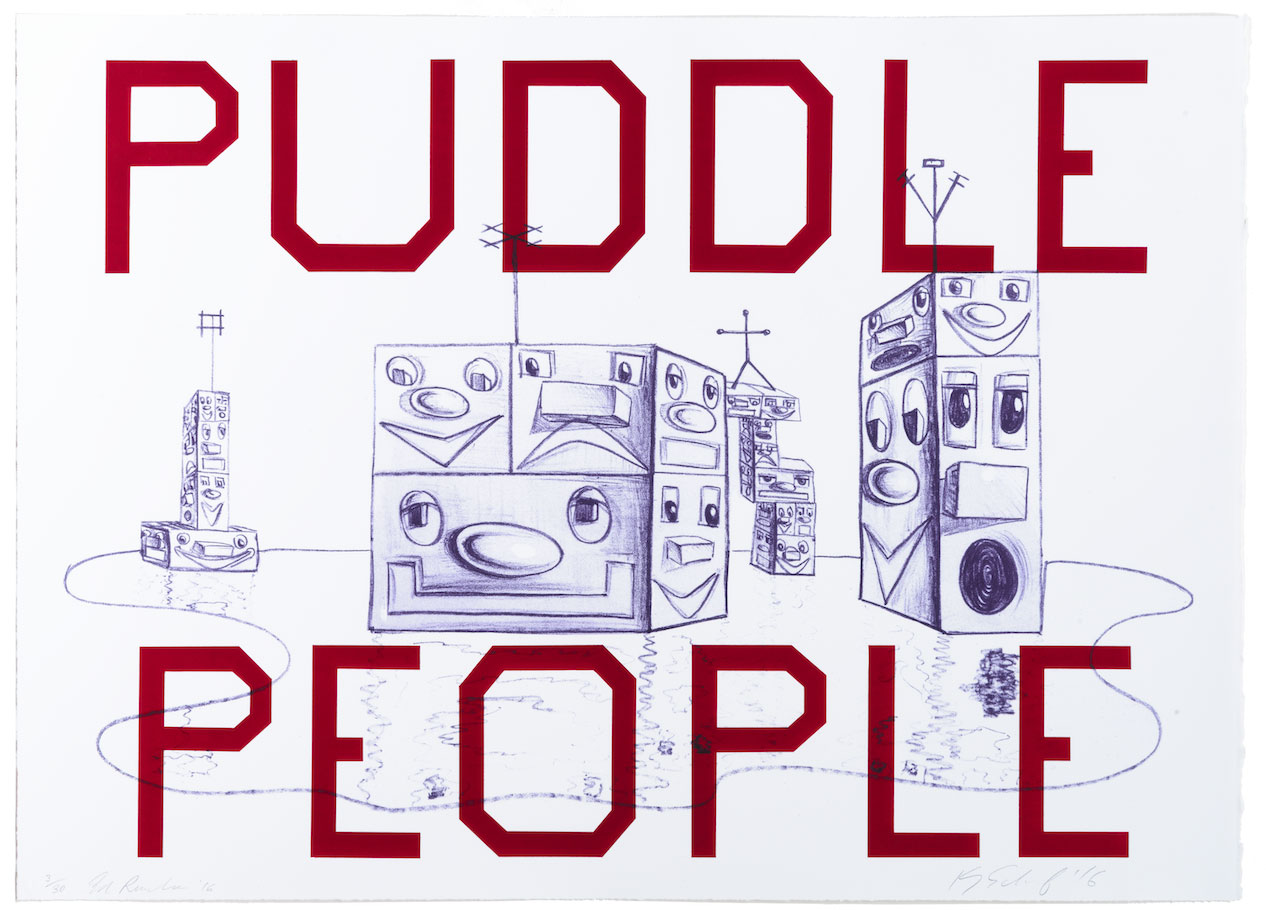 Kenny Scharf with Ed Ruscha -PUDDLE PEOPLE