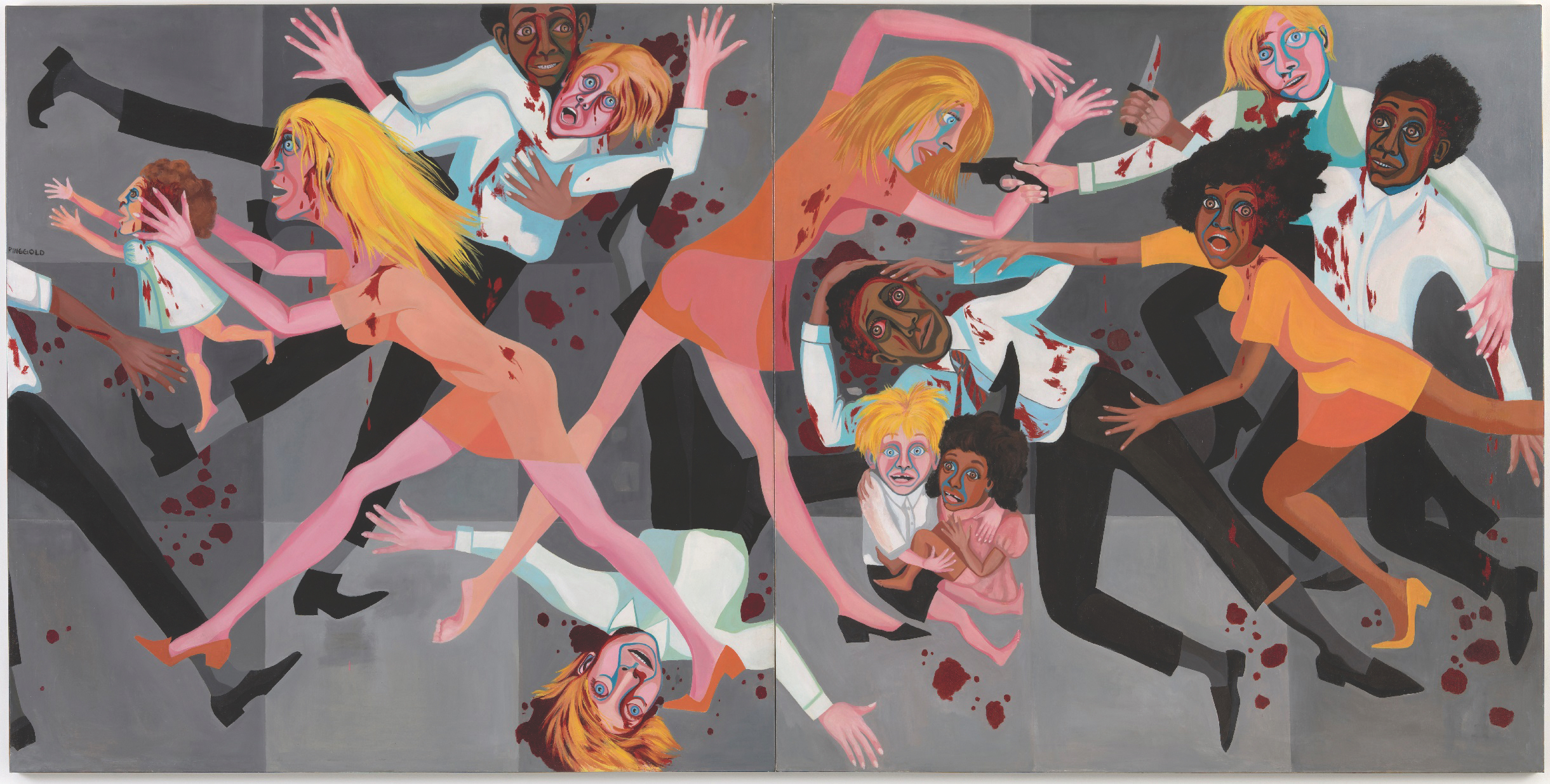 Faith Ringgold, American People Series #20: Die, 1967. Oil on canvas, two panels,