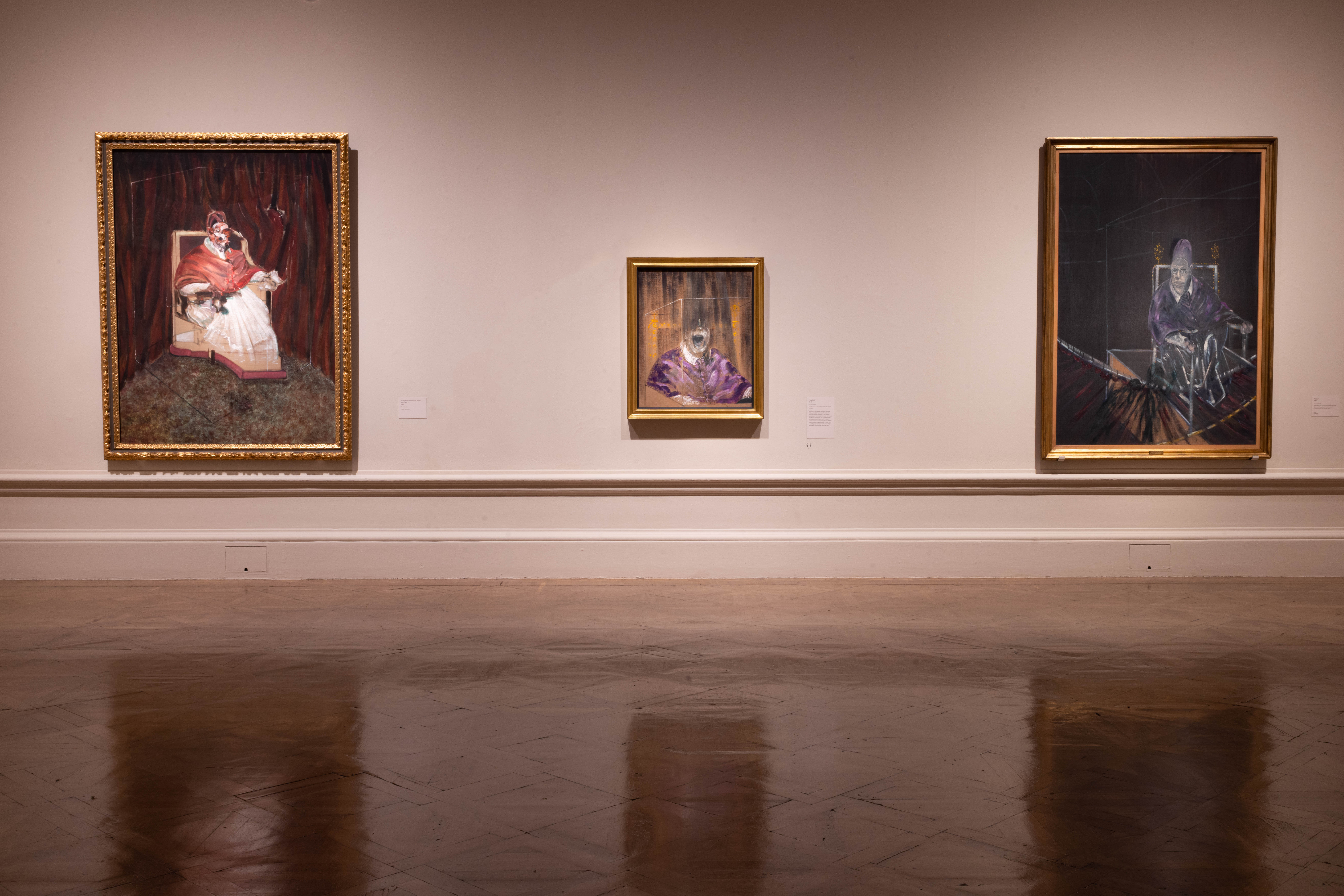Installation view of the ‘Francis Bacon: Man and Beast’ exhibition at the Royal