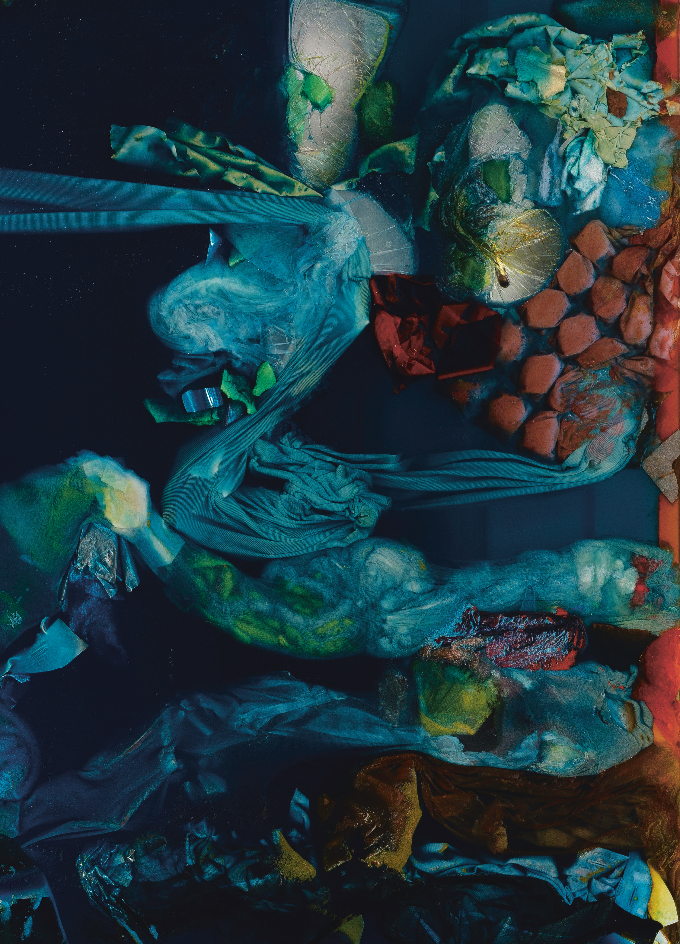 Samara Scott, The Glades, 2019 (detail), Plexiglas, water, corn oil, pigments,