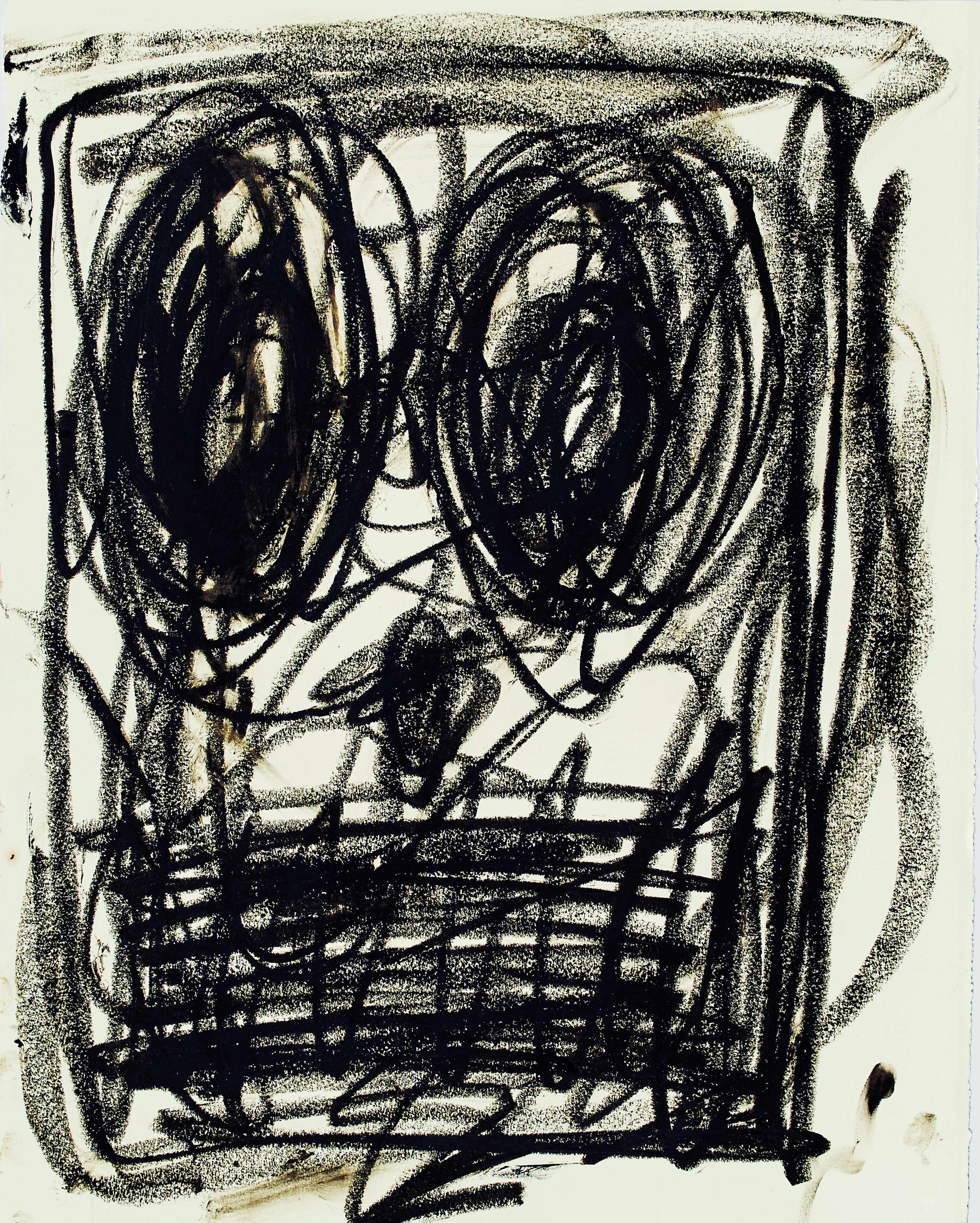 Rashid Johnson, Untitled Anxious Drawing, 2017, oil on cotton rag, 82.8 × 63.5