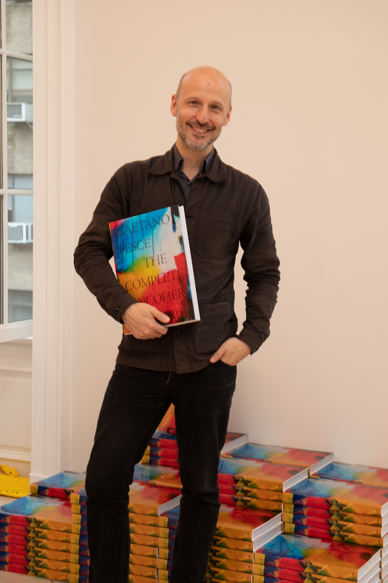 Glenn Adamson with copies of The Complete Incoherence