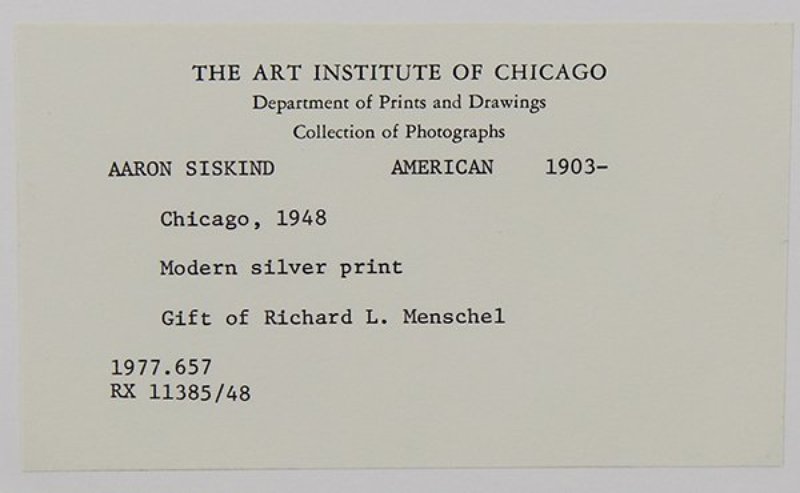 view:11193 - Aaron Siskind, Chicago 48 - 