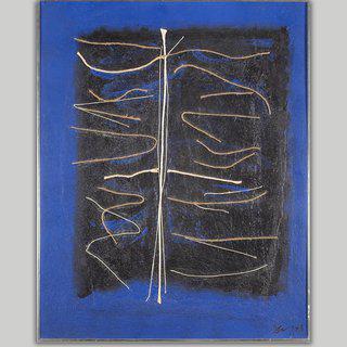 Adja Yunkers, Calligraphy in Blue