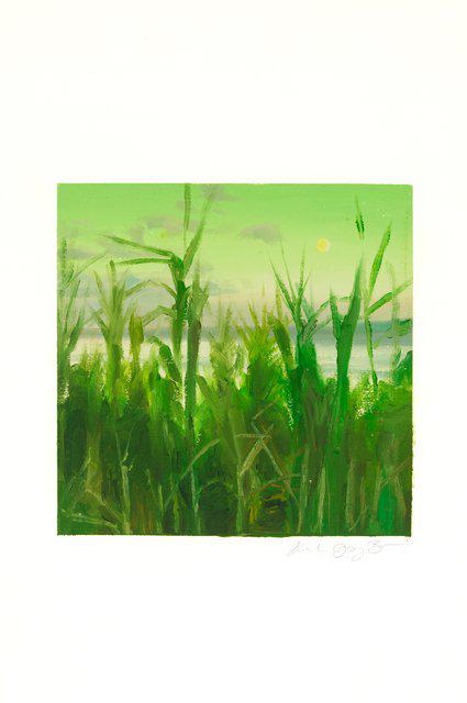 Amanda Joy Brown - Phthalo-Choctawhatchee Bay Reeds, Work on Paper