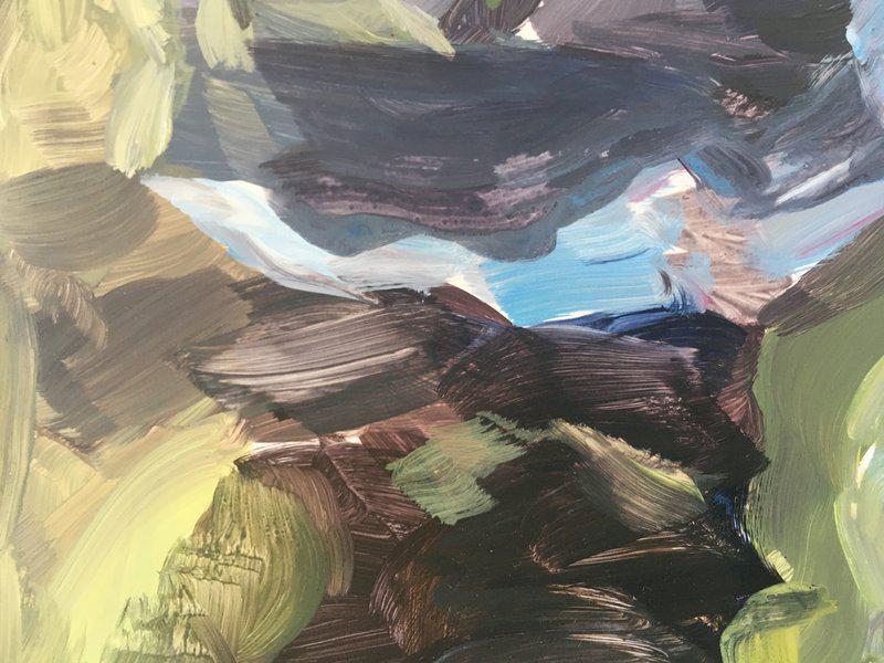 view:60892 - Amanda Joy Brown, Yupo-Blue Waterfall - 