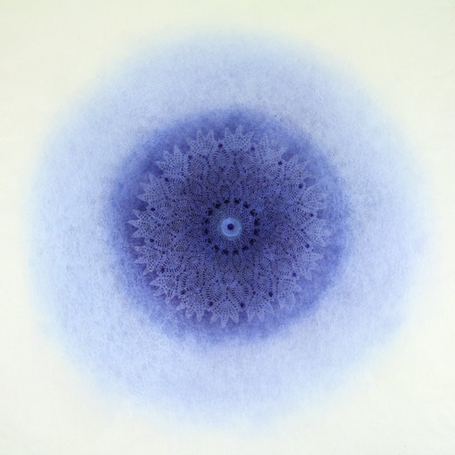 Amy Sands - Revolution XXII - blue delicate intricate lasercut abstract geometric print