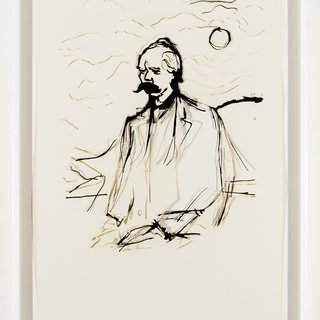 Analia Saban, Collapsed Drawing: "Friedrich Nietzsche" (Edvard Munch)