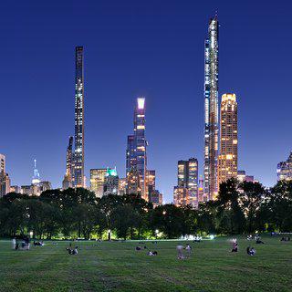 Andrew Prokos, Sheep Meadow and Midtown Skyline at Dusk, Central Park