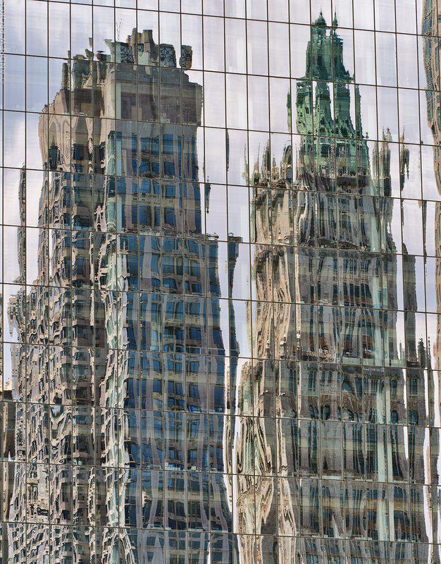 Andrew Prokos - Reflections on a Glass Facade, Lower Manhattan for Sale |  Artspace