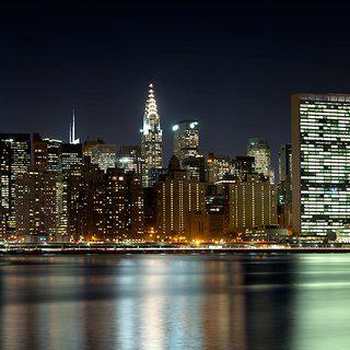 Panoramic Skyline of Midtown Manhattan at Night art for sale