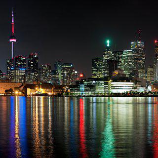 Panoramic Skyline of Toronto at Night art for sale