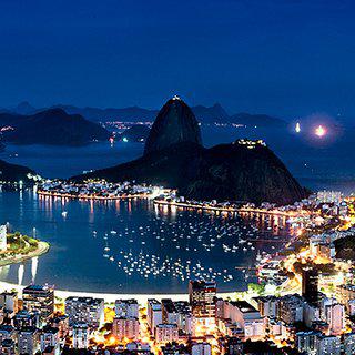 Panoramic View of Botafogo at Night, Rio de Janeiro art for sale