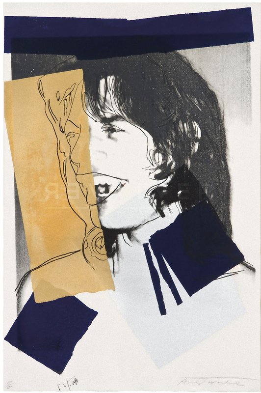 andy warhol ポスター 、mick jagger 木製フレ―厶付 andy warhol ポスター 、mick jagger 木製フレ―厶付