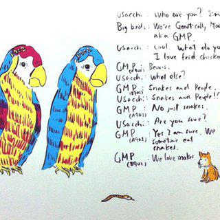 Genetically modified parrots art for sale