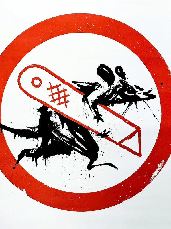 view:79816 - Banksy, Cut & Run Rat Stencil Poster - 