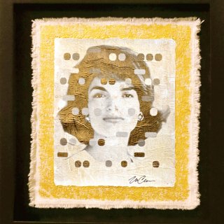 “Jackie” light gold with gold art for sale