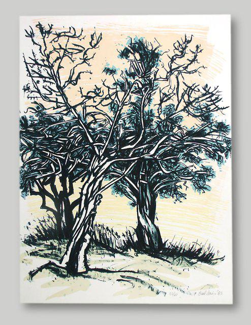 Brad Davis - Three Junipers, Print