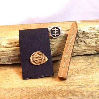 Psychic Cross Signet Ring  with Gold Sealing Wax art for sale