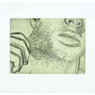 Soft Ground Etching - Green art for sale