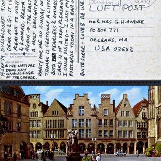 Carl Andre, Letter from Dusseldorf: ..."very pleasant to visit Dorothee and Konrad..."