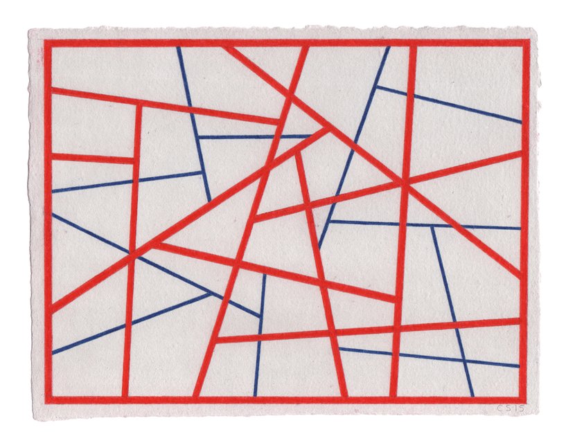 Cary Smith, Straight Lines #21 (red-blue)