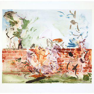 Cecily Brown, Color Etching with Brick Wall