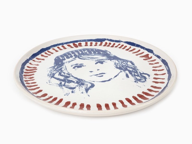 view:83028 - Claire Tabouret, Portrait with Stripes - Stoneware Plate - 