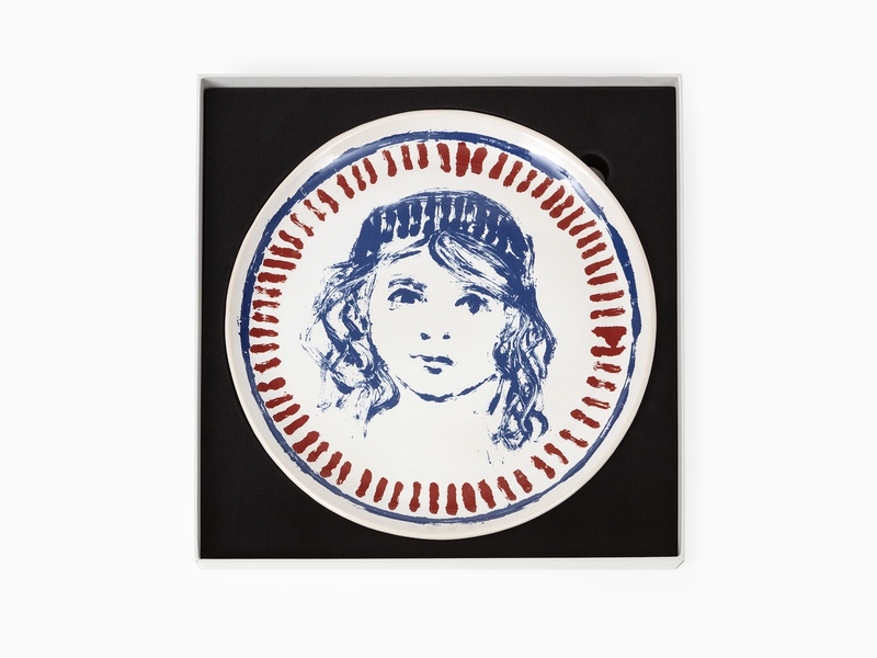 view:83031 - Claire Tabouret, Portrait with Stripes - Stoneware Plate - 