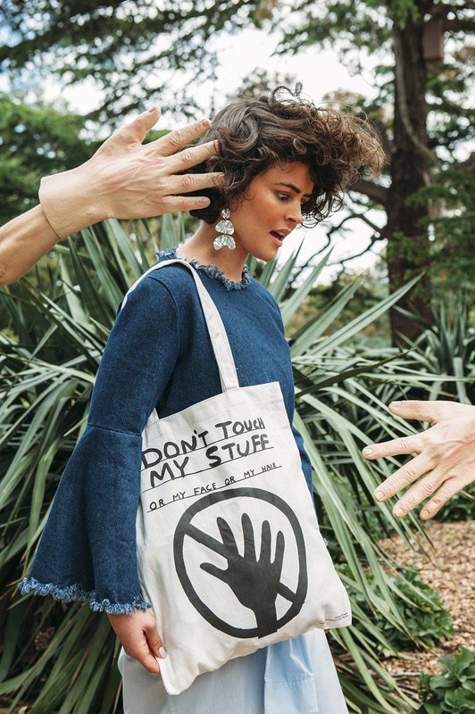 view:28847 - David Shrigley, Don't Touch My Stuff Tote Bag - 