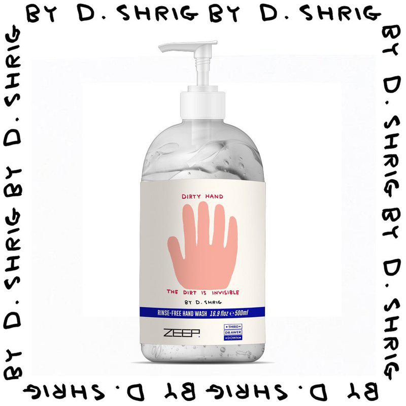 view:56779 - David Shrigley, Dirty Hands Rinse-Free Hand Gentle Gel 16.90oz x David Shrigley - 