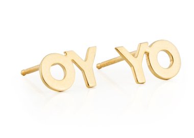 work by Deborah Kass - OY/YO Earrings #:39447