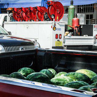 Dennis Church, Watermelons in Truck, Miami Beach, Florida USA