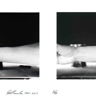 Ed Ruscha, Self-Portrait of My Forearm 1960 and Self-Portrait of My Forearm 2014