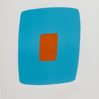 Light Blue with Orange art for sale