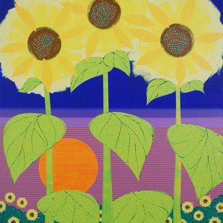 Sunflowers at Sunset art for sale