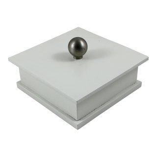 White Square Box with Round Metal Handle art for sale